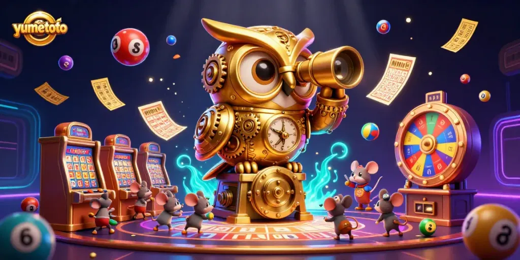 Experience thrilling gameplay at yumetoto with jackpot-winning lottery balls amidst golden prizes.