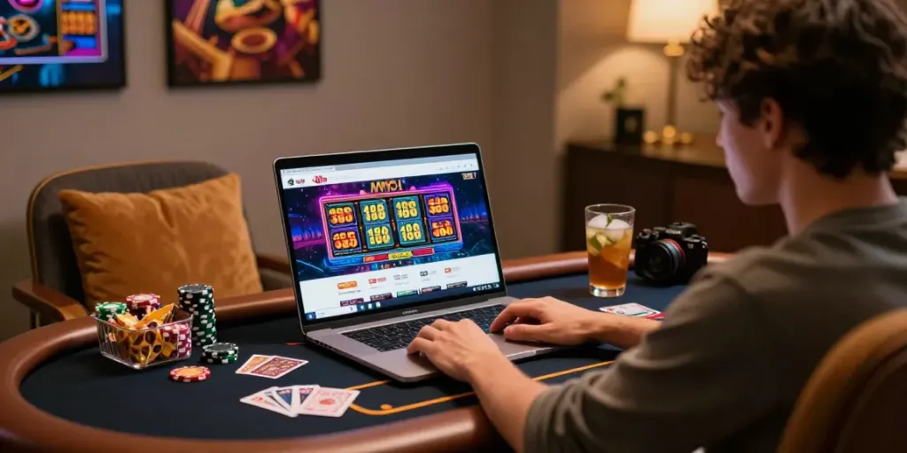 Pengguna afktoto bermain di kasino online dengan suasana nyaman dan mendebarkan.