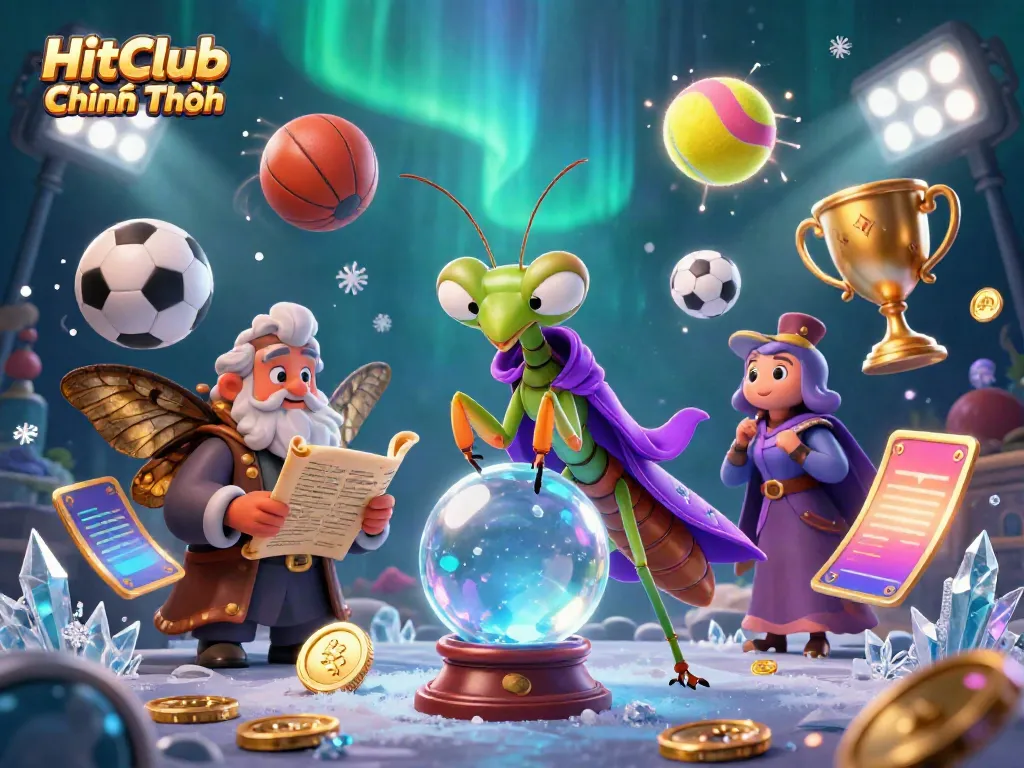 Engage with HitClub Chính Thức through a vibrant 3D illustration depicting gamblers enjoying dynamic sports betting.