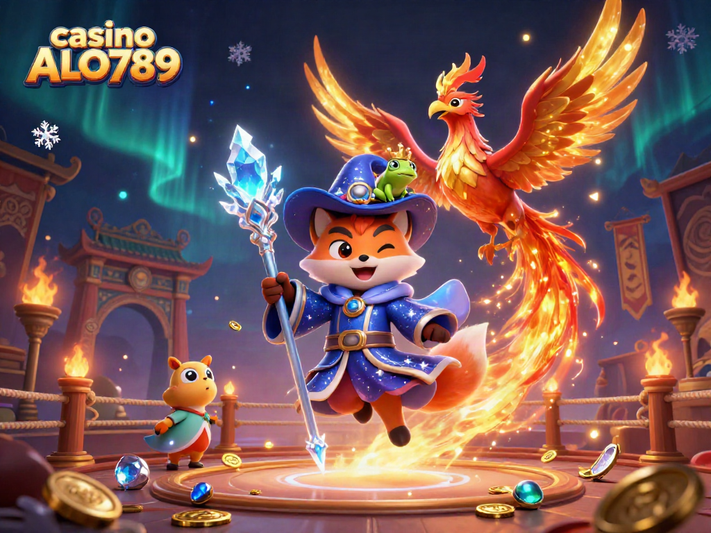 Experience the vibrant energy of casino ALO789 with magical characters in an enchanting gaming atmosphere.