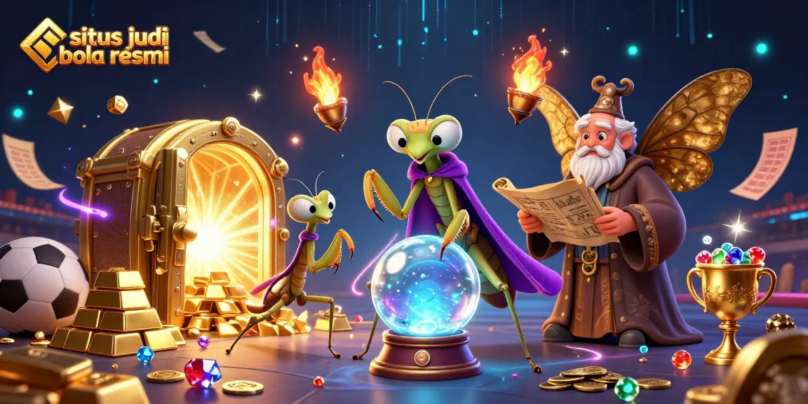 Engage in situs judi bola resmi with vibrant sports betting elements surrounding mystical characters.