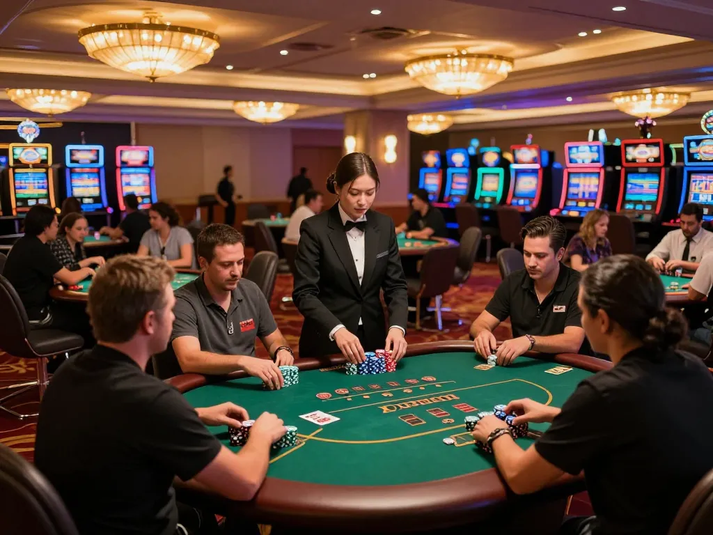 f168 vip players enjoying high-stakes poker in an upscale casino environment, dynamic gameplay with professional dealers