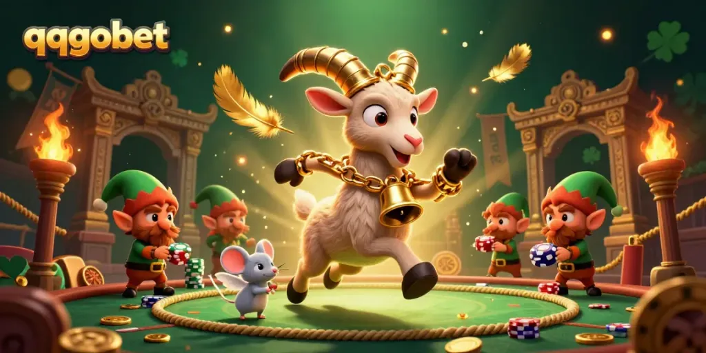 Permainan slot menakjubkan di qqgobet dengan karakter unik seperti Krampus dan elemen dekoratif yang kaya.