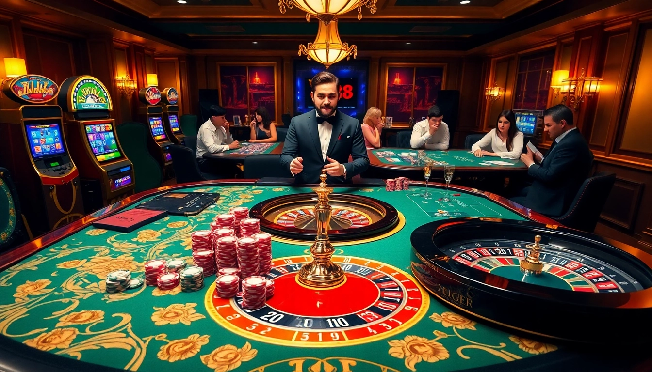 Experience high-stakes gaming at 789f.site/ with vibrant poker chips and roulette wheels.