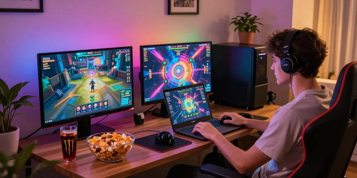 Exciting moment of playing slot gacor in a cozy living room with snacks and ambient lighting.