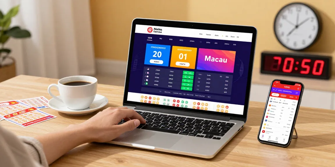 Pengguna memeriksa Data Macau terbaru dan hasil togel di laptop dengan grafik interaktif di layar.