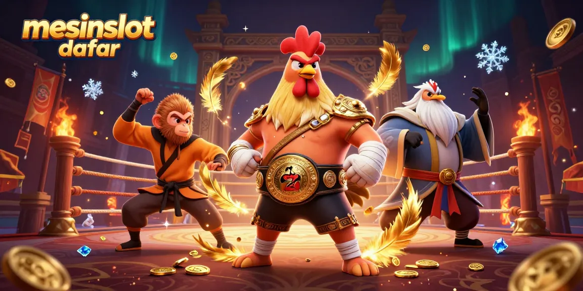 Spin to win at mesinslot daftar with vibrant 3D casino scene featuring dynamic characters.