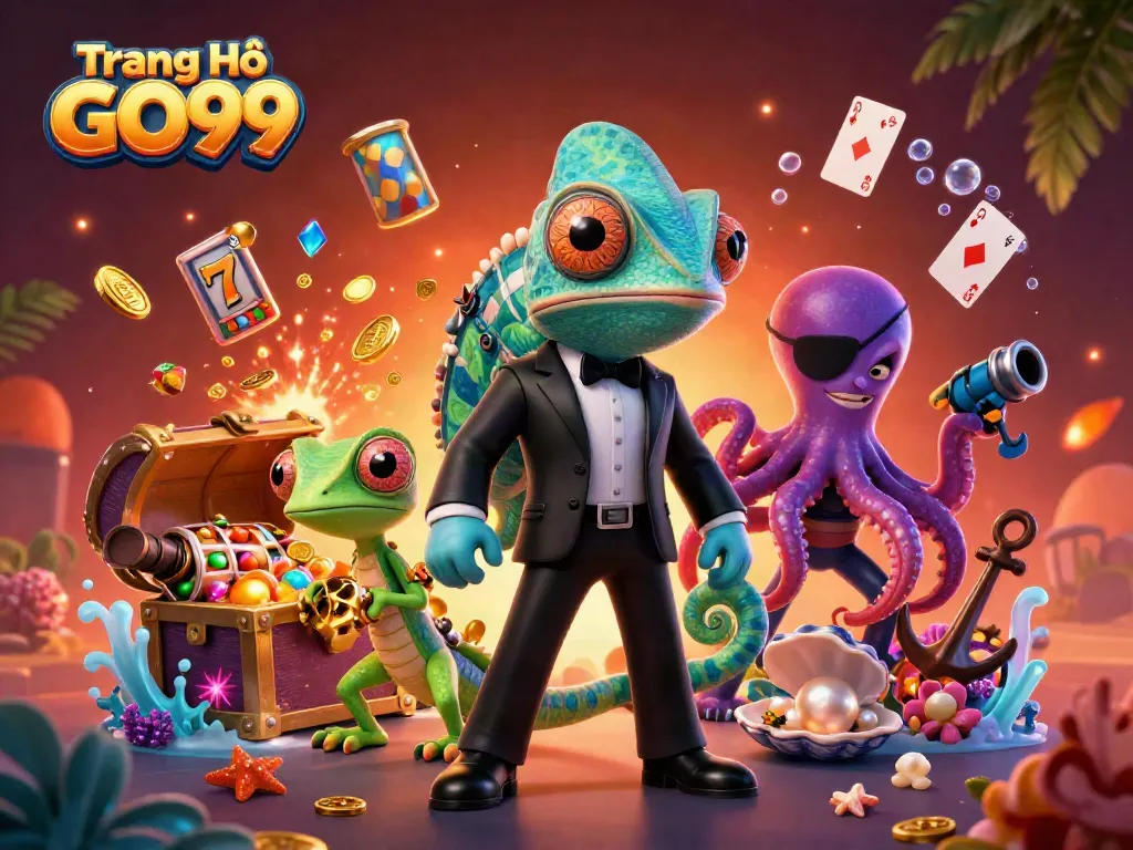 Engage with the dynamic scene of Trang Chủ GO99 highlighting an adventurous casino experience.