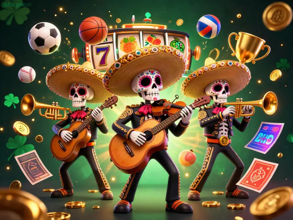 Engage in thrilling slot gacor action with a colorful mariachi band and dynamic gaming elements.