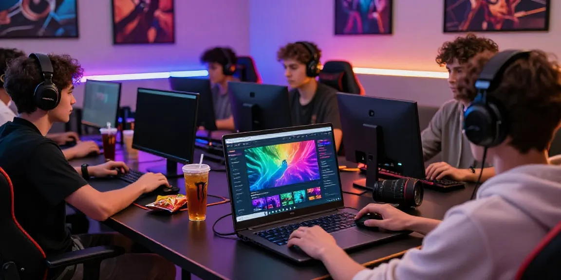 Suasana bermain game online dengan fokus pada alexistoto, banyak perangkat dan suasana yang hidup.