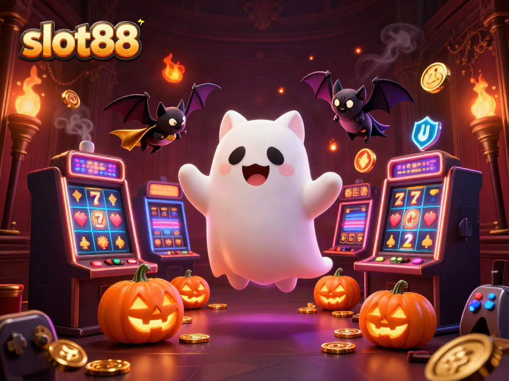 Mengguncang jackpot slot88 dengan kucing hantu dan kelelawar di dalam kasino menyeramkan yang menakjubkan.