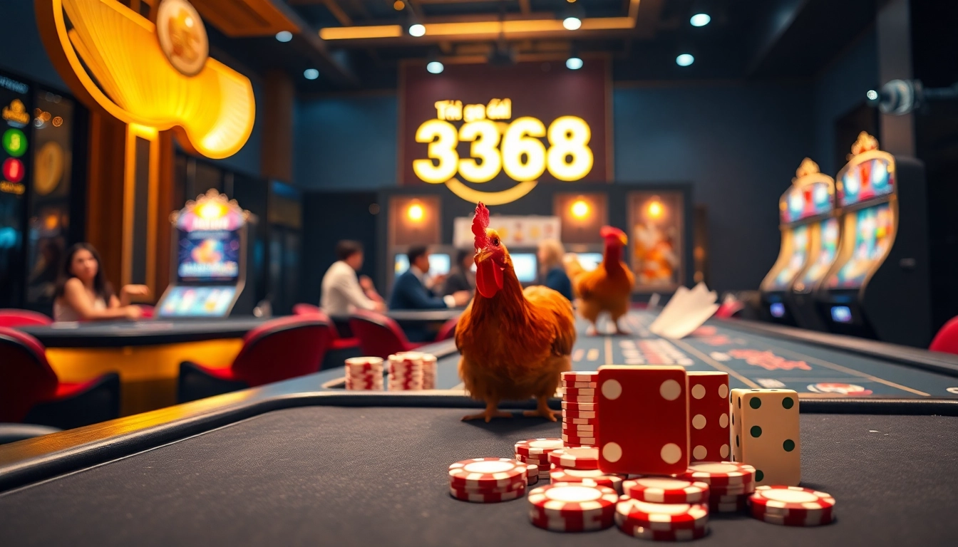 Exciting online gambling interface featuring đá gà 368 with vibrant casino elements.