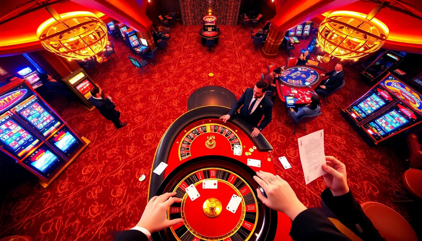 Gamblers enjoying the thrill of games at Valbet's luxurious casino tables, showcasing excitement and strategy.