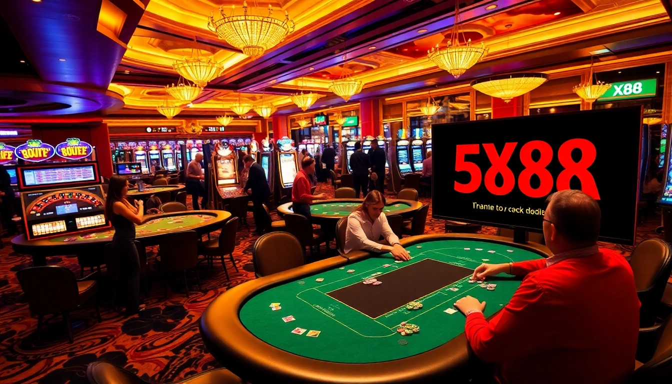Gambler enjoying a thrilling experience at a casino with the XX88 58K promotion featured prominently.