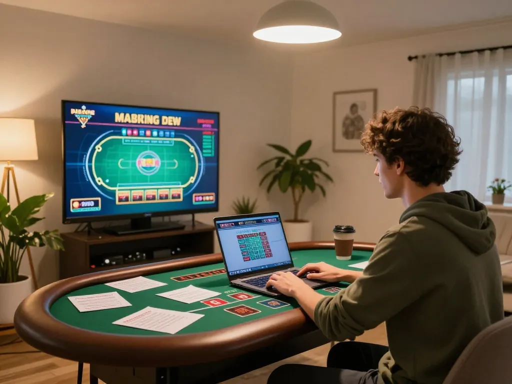 S88 online casino gaming setup with player engaged in strategic betting.