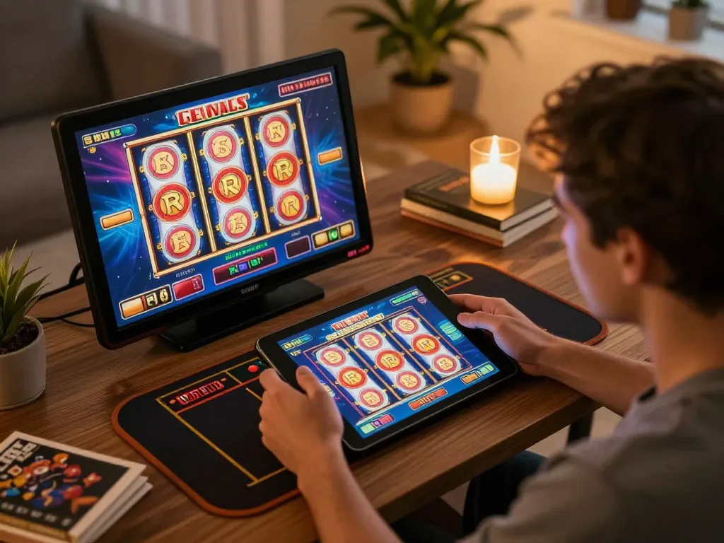 Người chơi tận hưởng trải nghiệm đánh bạc trực tuyến 12bet trên máy tính bảng từ một không gian ấm cúng tại nhà.