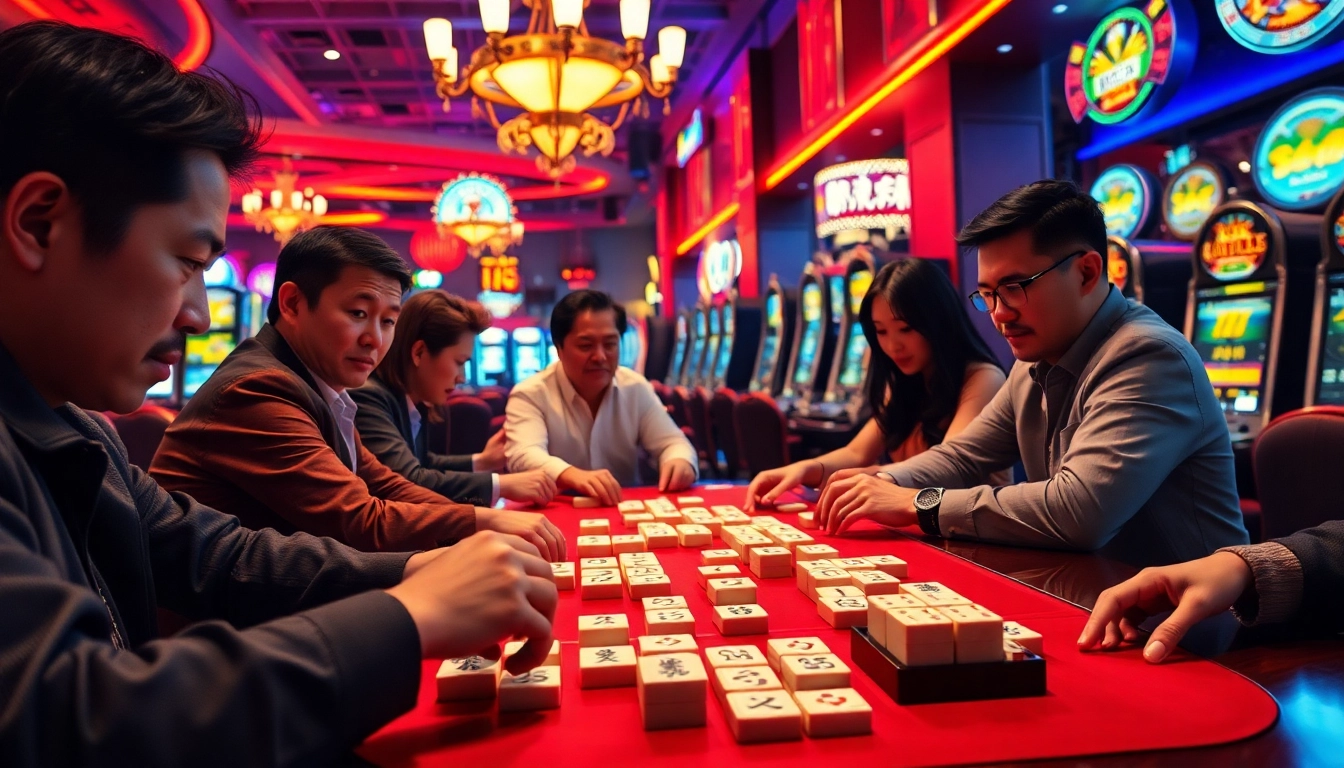 Menangkan permainan di situs bossmahjong dengan suasana kasino yang penuh warna dan pemain bersemangat.