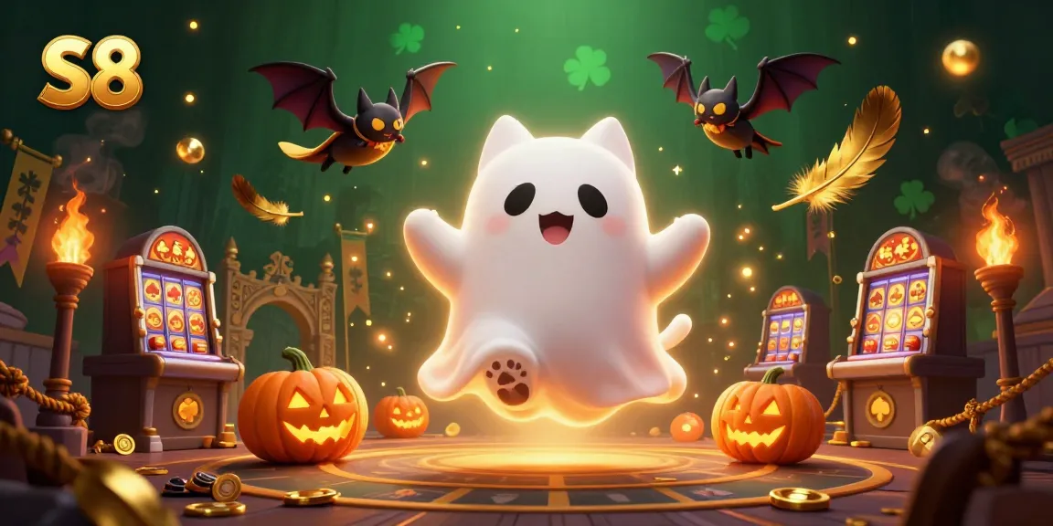 S8 players engage with ghostly fun in a haunted casino, showcasing dynamic gaming action and vibrant visuals.