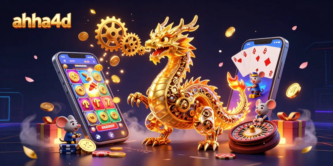 Experience the thrill of ahha4d with a golden dragon and dynamic casino elements.