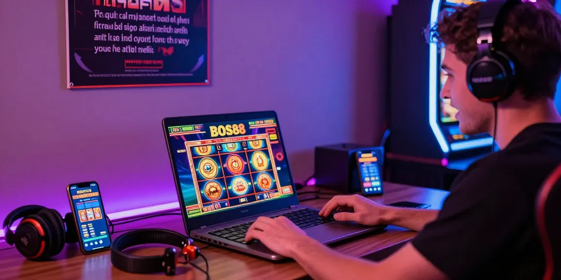 Pemain terlibat dalam permainan slot langsung di BOS88 Daftar dengan suasana gaming yang dinamis.