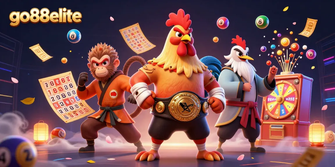 Experience the excitement at go88elite with a dynamic scene of engaging characters and game elements.