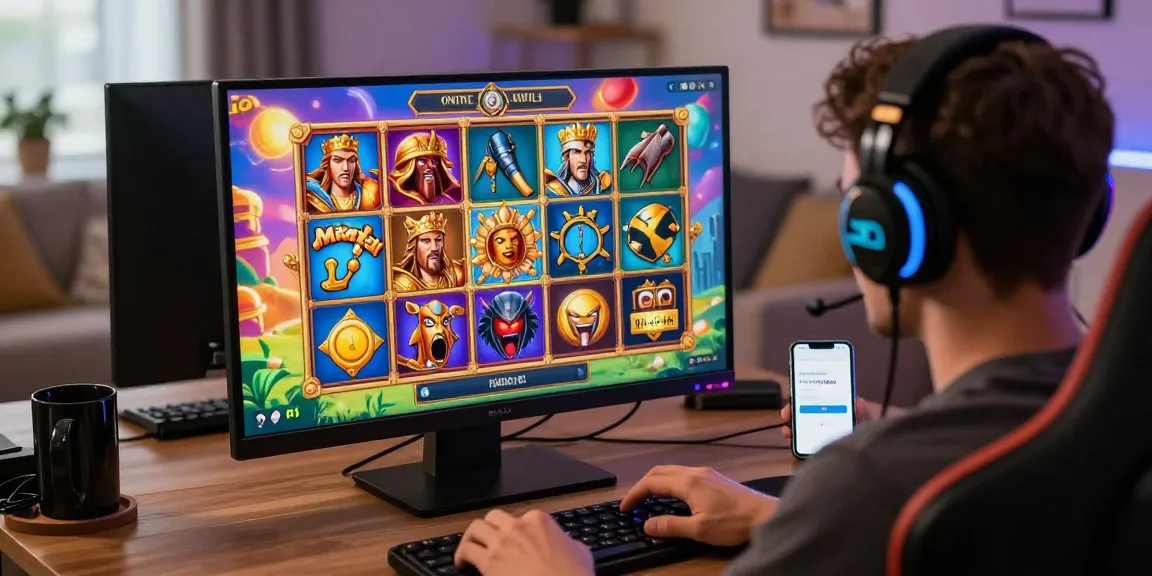 Player engaged in exciting online gaming with tempototo login on screen, showcasing vibrant slot graphics.