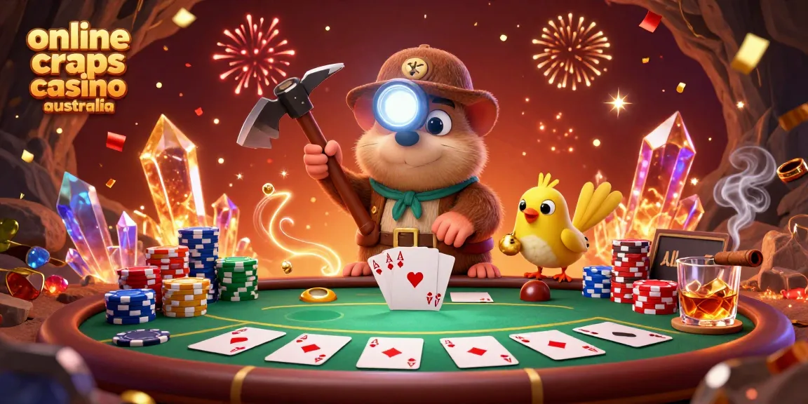 Experience the thrilling action of online craps casino australia in this vibrant 3D illustration with richly detailed characters and game elements.