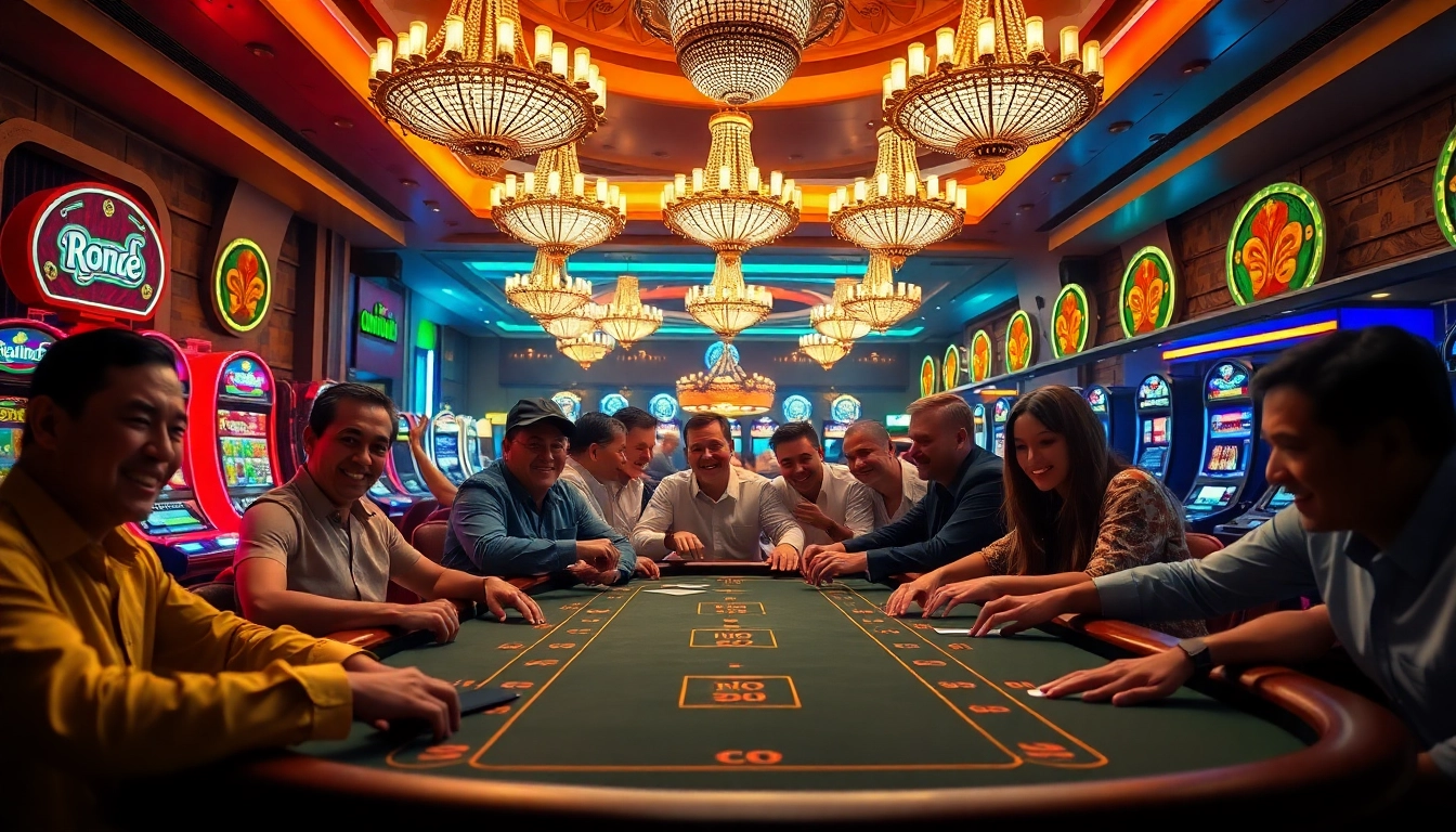 Engaging casino atmosphere showcasing players enjoying afk toto experience at vibrant gaming tables.